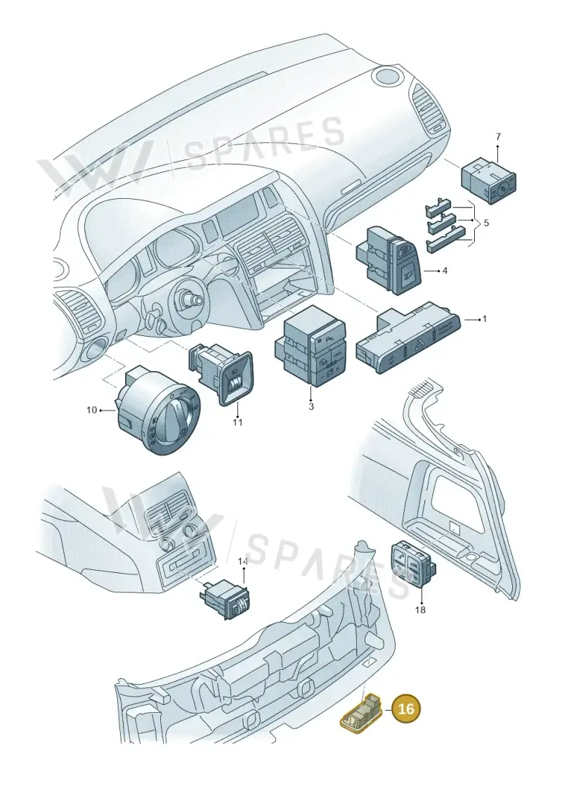 4G0959831A5PR — Audi Q7 qu. 3.0 TDI (2009-2015) diagram 493941500, position 16