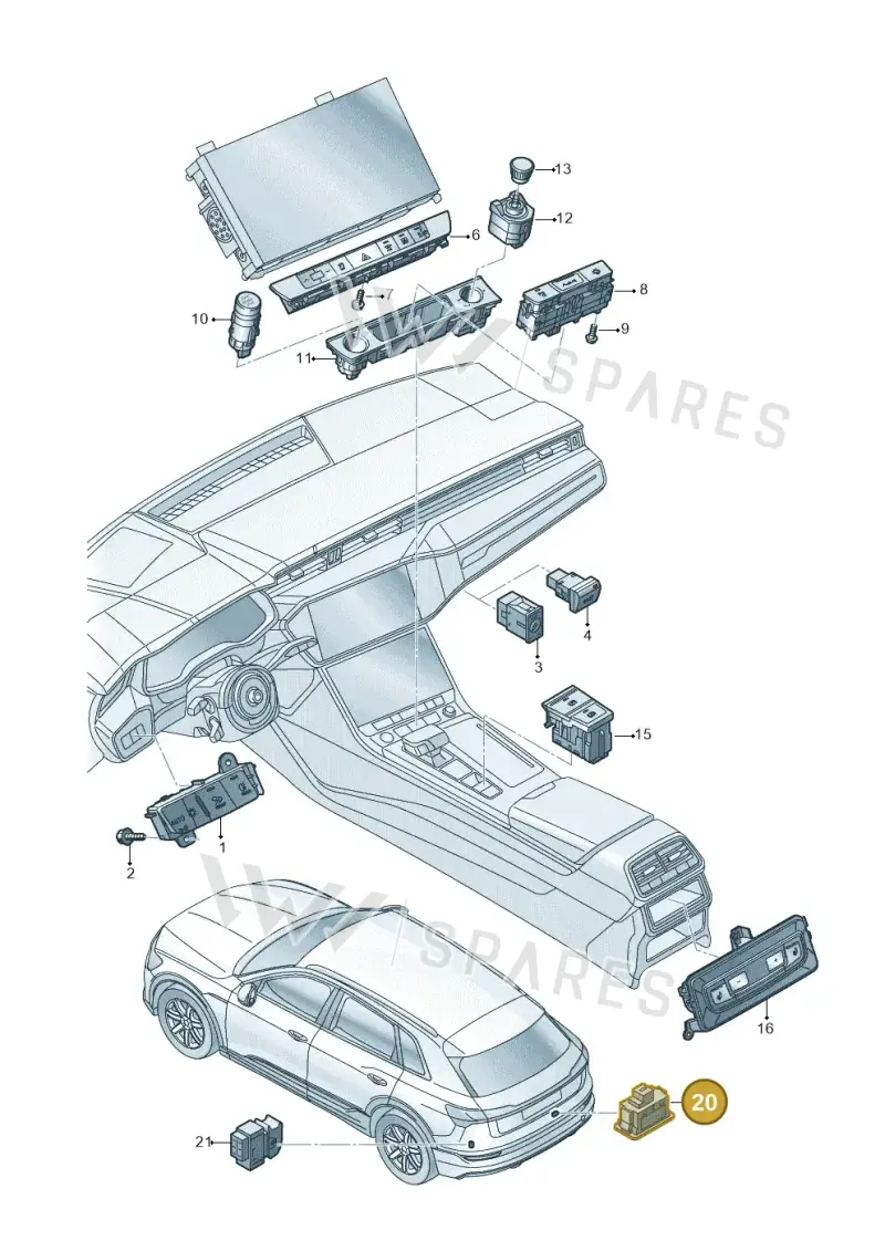 4G0959831C5PR — Audi Q8 e-tron (2018-2025) diagram 586941500, position 20