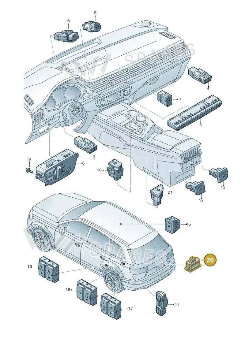 4G0959831C5PR — Audi Q7 (2015-2025) diagram 859941500, position 20