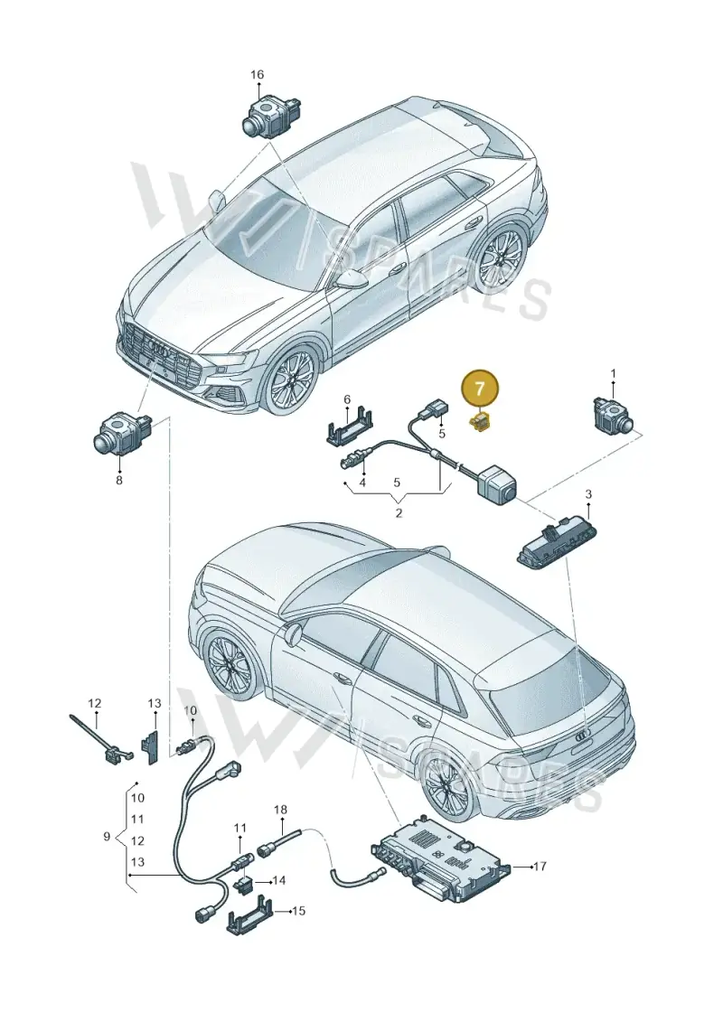 4G0971830A — Audi Q8 (2018-2025) diagram 429907450, position 7