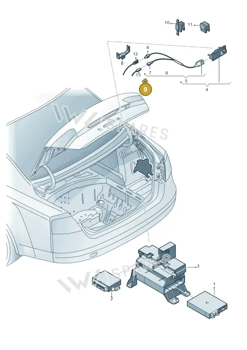 4G0971830A — Audi A6 Avant (2012-2018) diagram 717907450, position 9