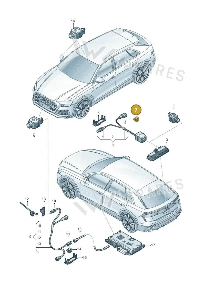 4G0971830A — Audi RS Q8 (2019-2025) diagram 595907260, position 7