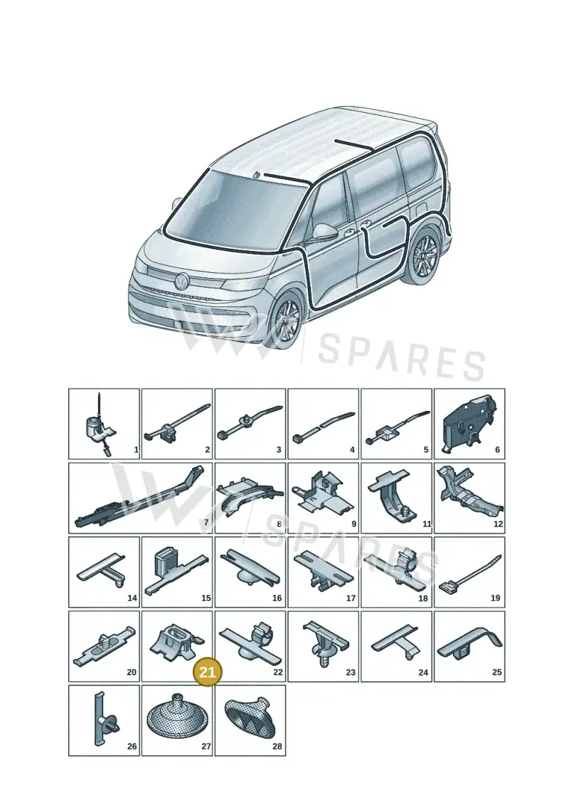 4G0971838 — Volkswagen Multivan (2021-2025) diagram 7t0972000, position 21