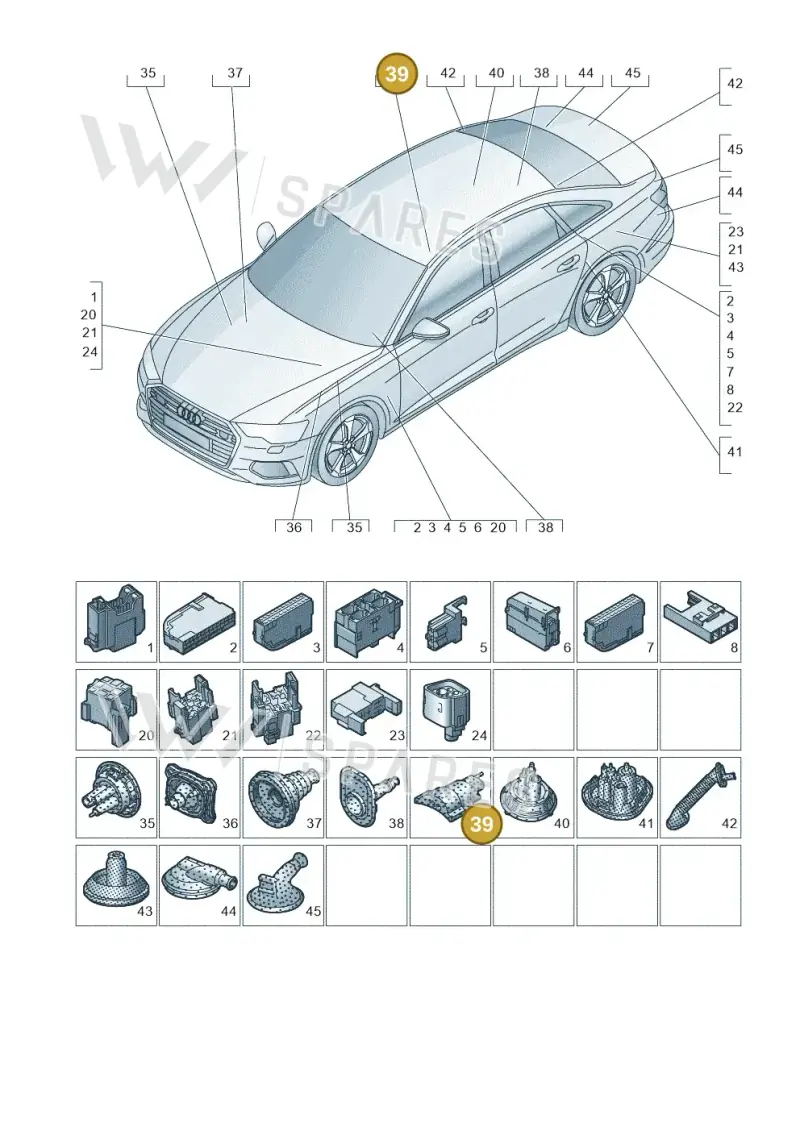4G0971841 — Audi A6 2.0 (2018-) diagram 430971810, position 39