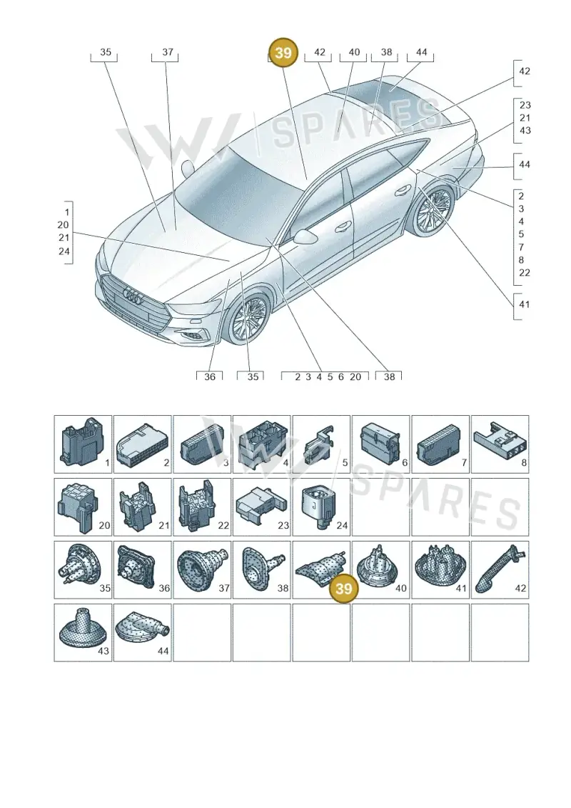 4G0971841 — Audi RS7 Sportback (2019-) diagram 435971810, position 39