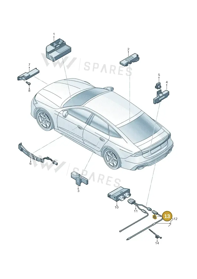 4G0971848C — Audi RS7 Sportback (2019-) diagram 538909100, position 13