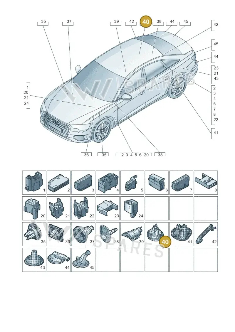 4G0971872B — Audi A6 (2018-2025) diagram 430971810, position 40