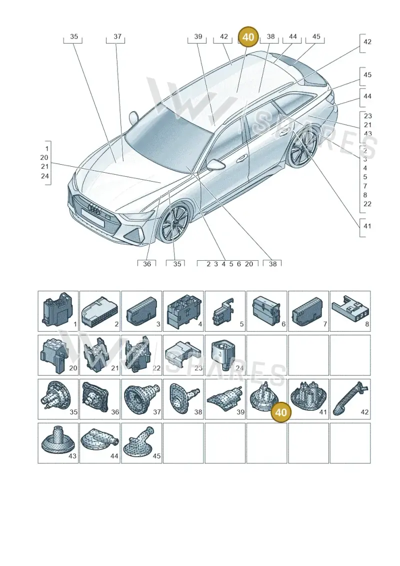 4G0971872B — Audi RS6 Avant (2019-2025) diagram 537971810, position 40