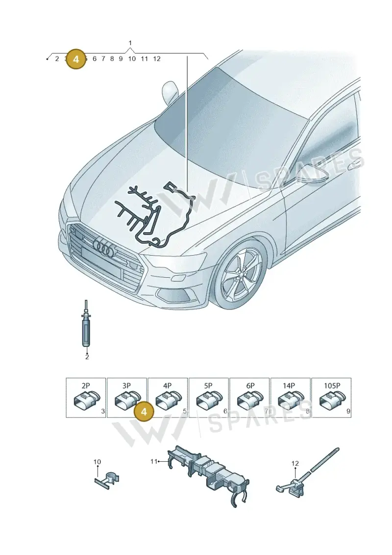 4G0971921 — Audi A6 2.0 (2018-) diagram 430971200, position 4