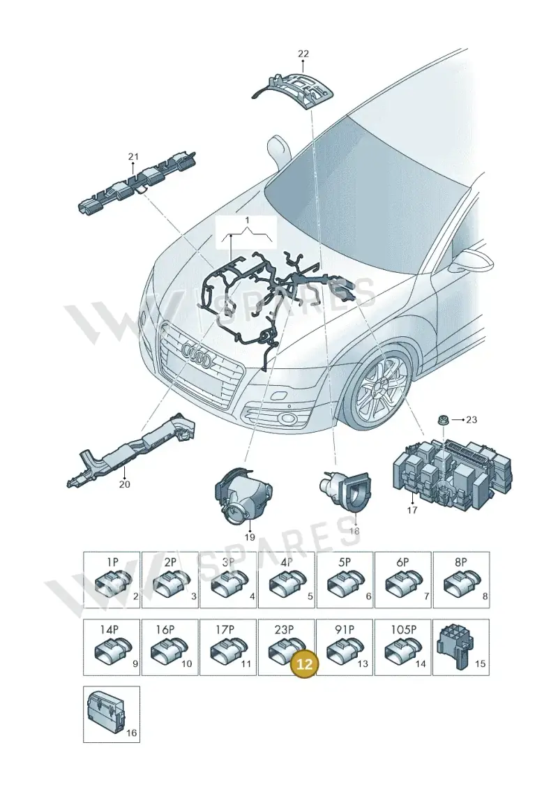 4G0973213A — Audi A6 (2014-2018) diagram 798971250, position 12