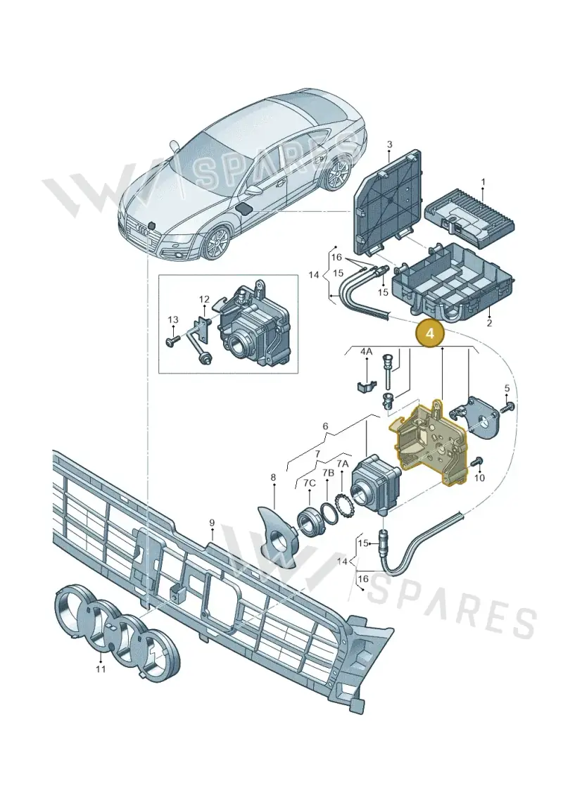 4G0980561A — Audi RS7 Sportback (2013-2018) diagram 711907410, position 4