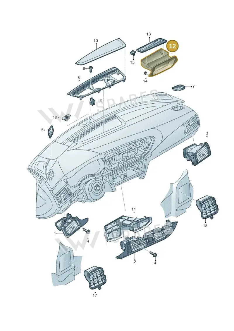4G2819904A — Audi A7 Sportback (2014-2018) diagram 765819100, position 12