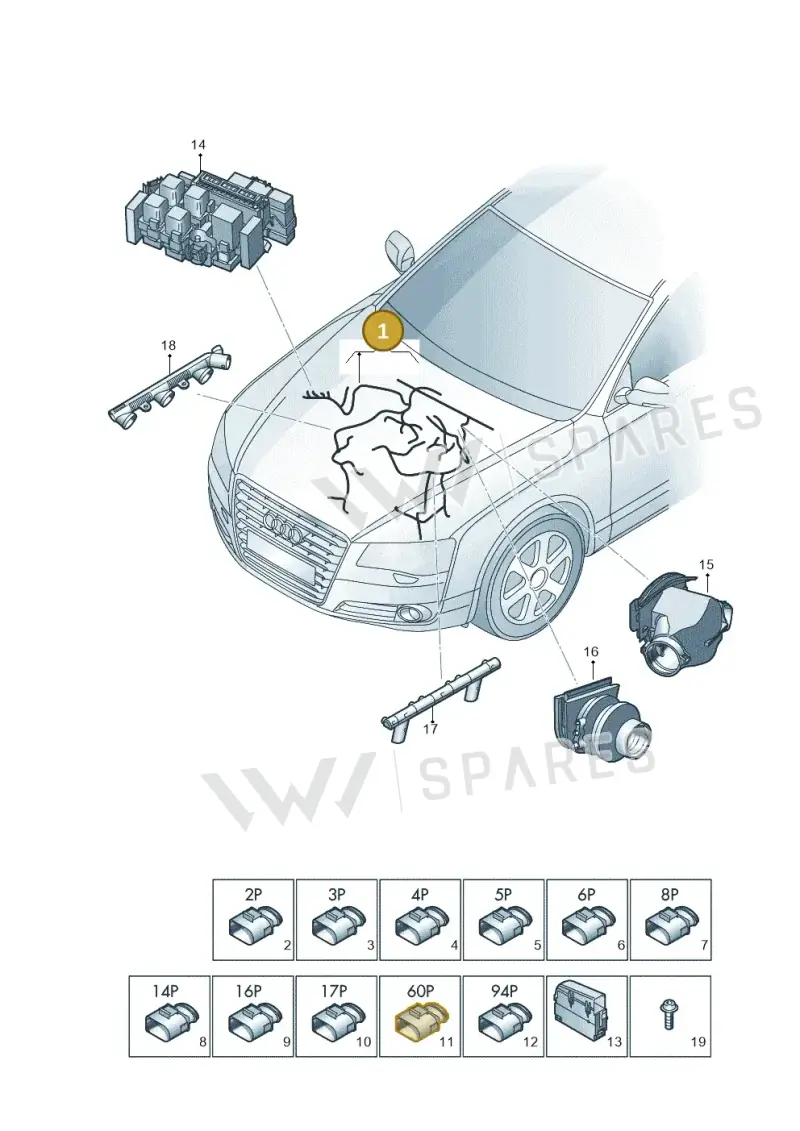 4G2971072HJ — Audi A7 Sportback (2014-2018) diagram 788971150, position 1
