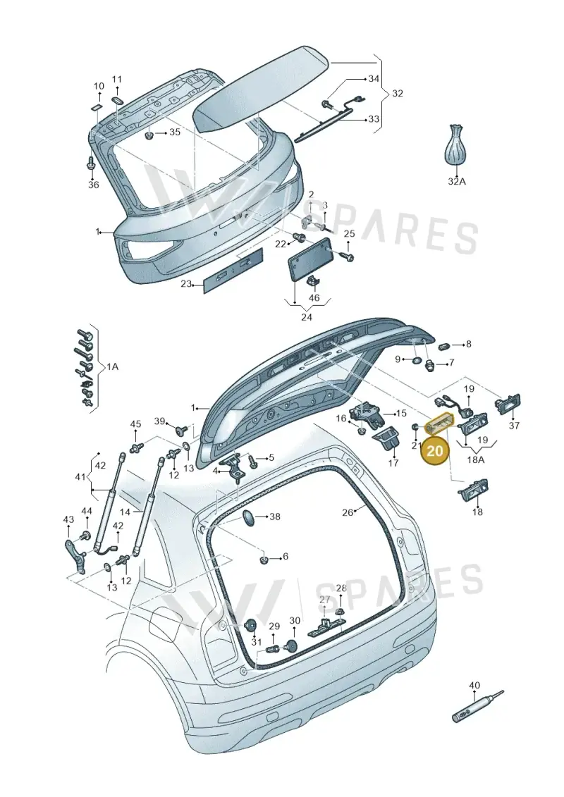 4G5827229 — Audi Q3 1.4 (2016-) diagram 728827000, position 20