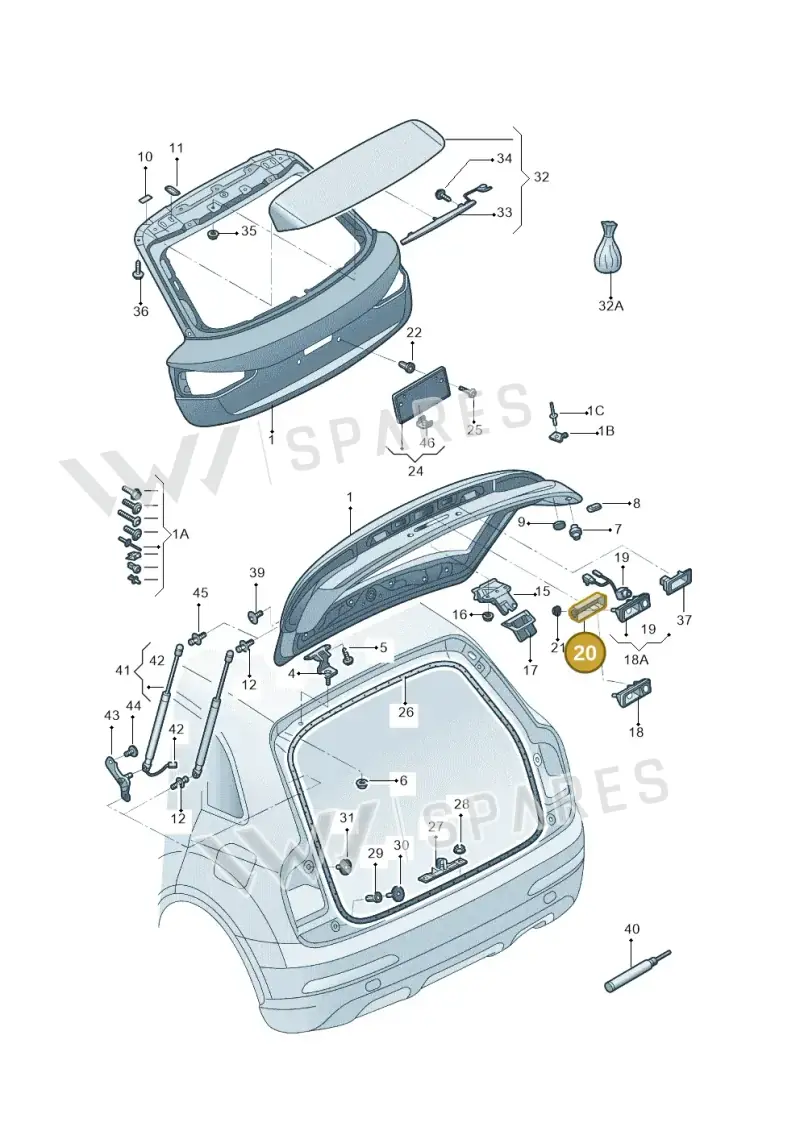 4G5827229 — Audi Q3 quattro 2.0 (2016-2019) diagram 895827000, position 20