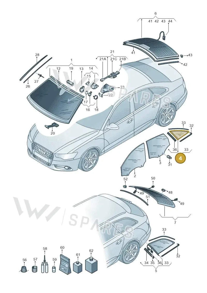 4G5845297ANVB — Audi A6 (2014-2018) diagram 798845000, position 4