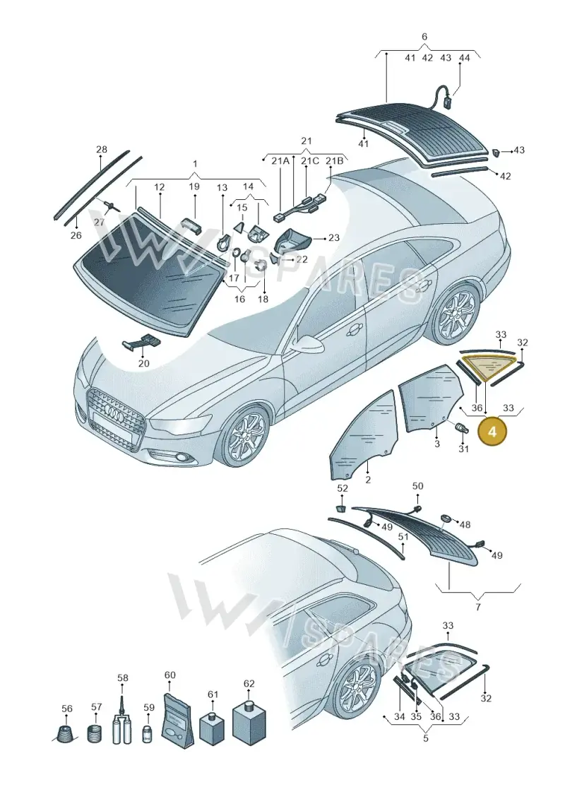 4G5845298BNVB — Audi A6 (2014-2018) diagram 798845000, position 4