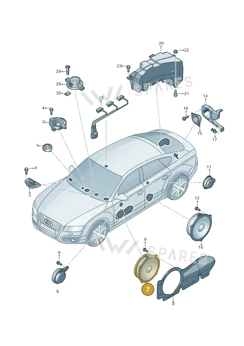 4G8035300 — Audi A7 Sportback (2014-2018) diagram 788035350, position 7