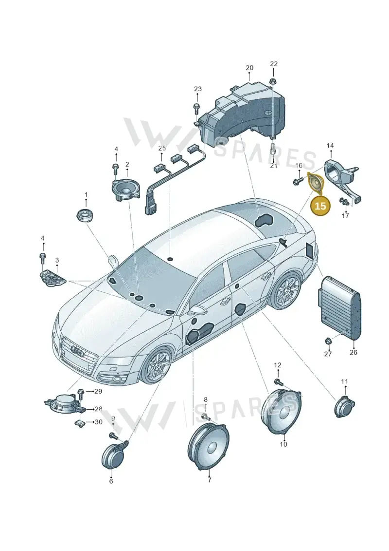 4G8035825 — Audi RS7 Sportback (2013-2018) diagram 765035350, position 15