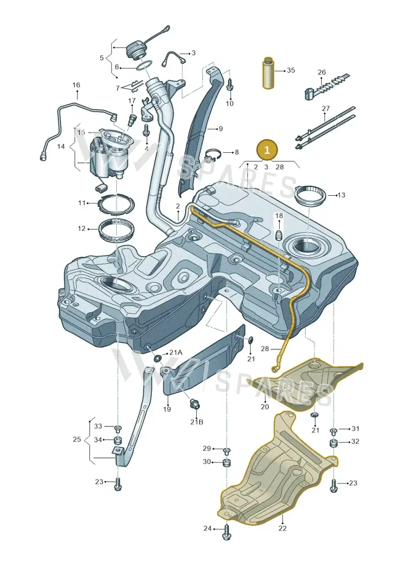 4G8201060BA — Audi A7 Sportback (2014-2018) diagram 711201000, position 1
