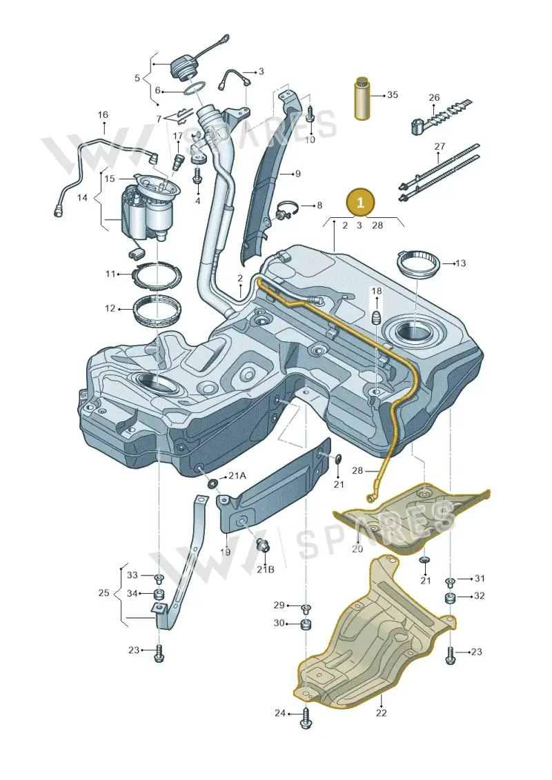 4G8201060BF — Audi A7 Sportback (2014-2018) diagram 711201000, position 1