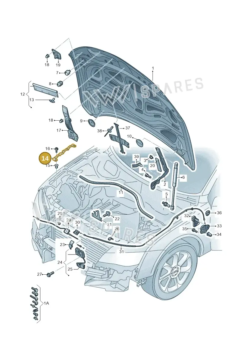 4G8823258 — Audi A7 Sportback (2014-2018) diagram 711823000, position 14