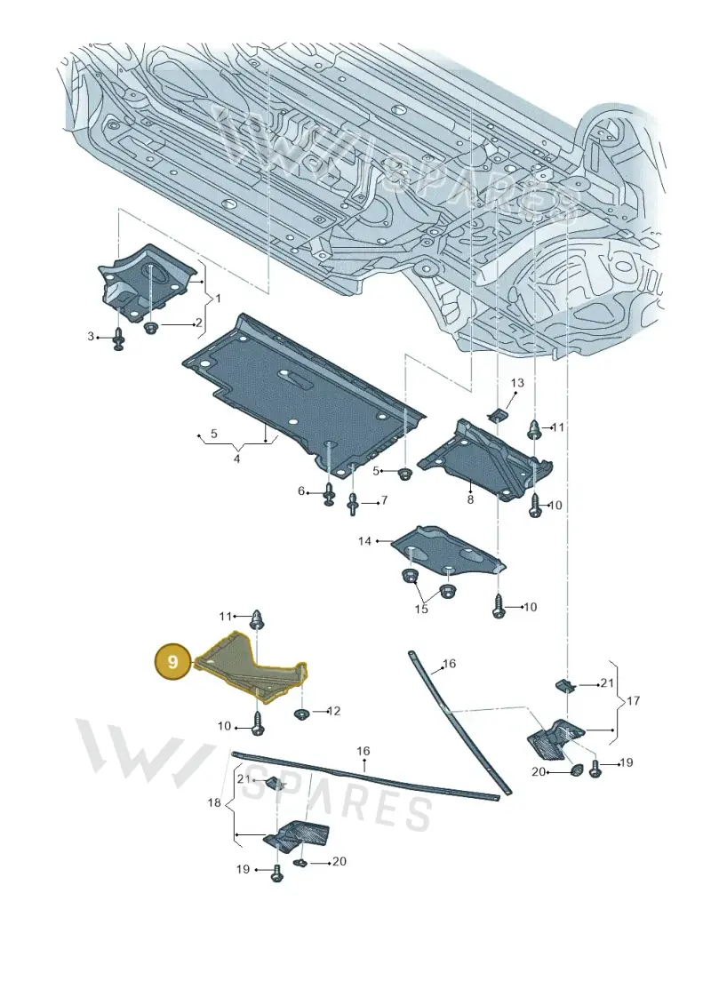 4G8825216A — Audi A7 Sportback (2014-2018) diagram 788825000, position 9
