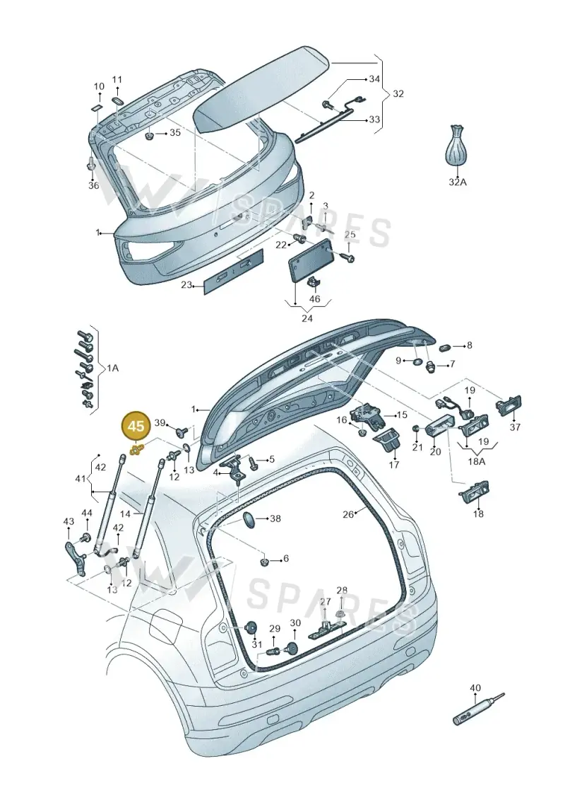 4G8827439A — Audi Q3 1.4 (2016-) diagram 728827000, position 45