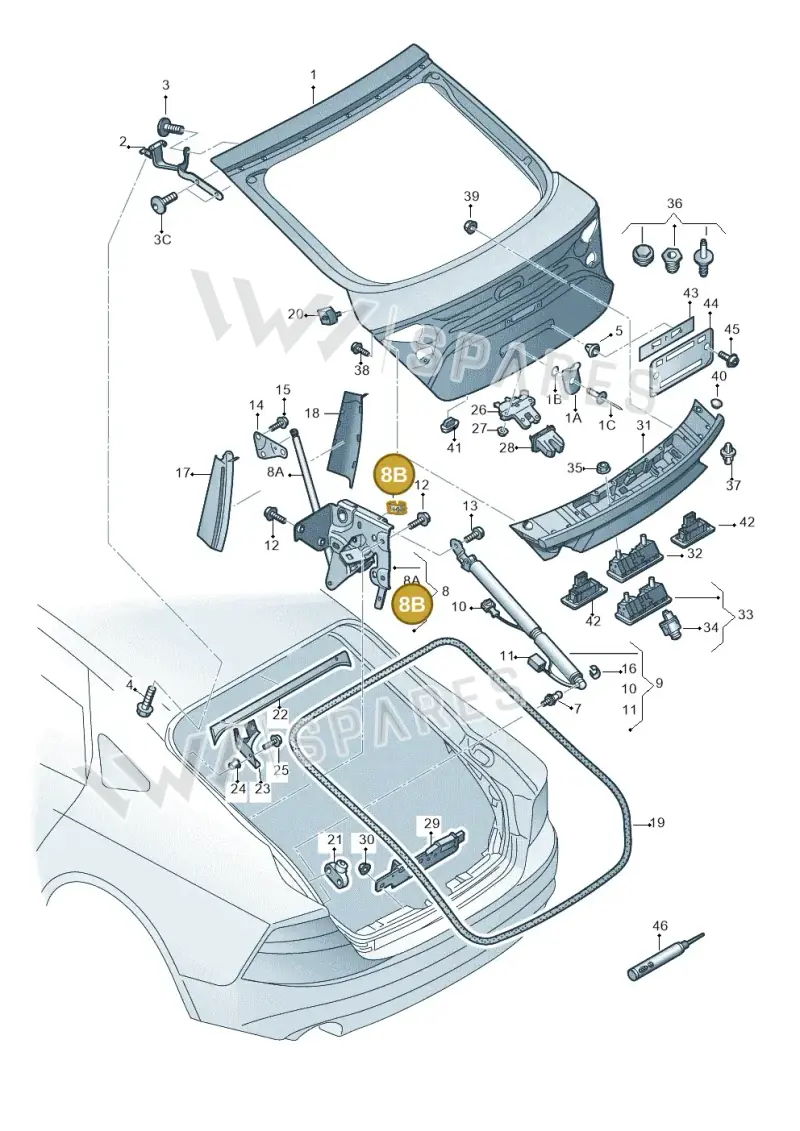 4G8827717 — Audi A7 Sportback (2014-2018) diagram 765827000, position 8B