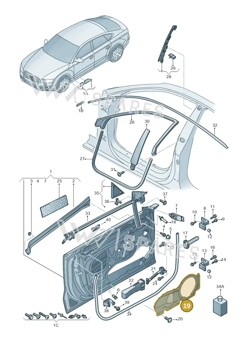 4G8837103B — Audi A7 Sportback (2014-2018) diagram 711831100, position 19