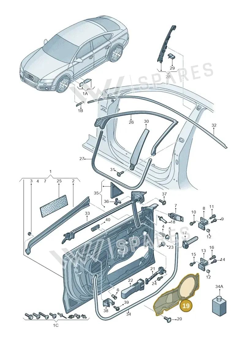 4G8837104B — Audi A7 Sportback (2014-2018) diagram 711831100, position 19