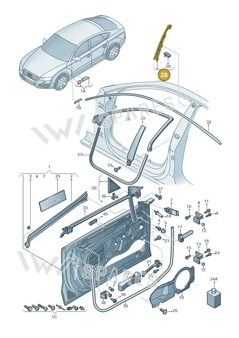 4G8837151B — Audi A7 Sportback (2014-2018) diagram 711831100, position 28