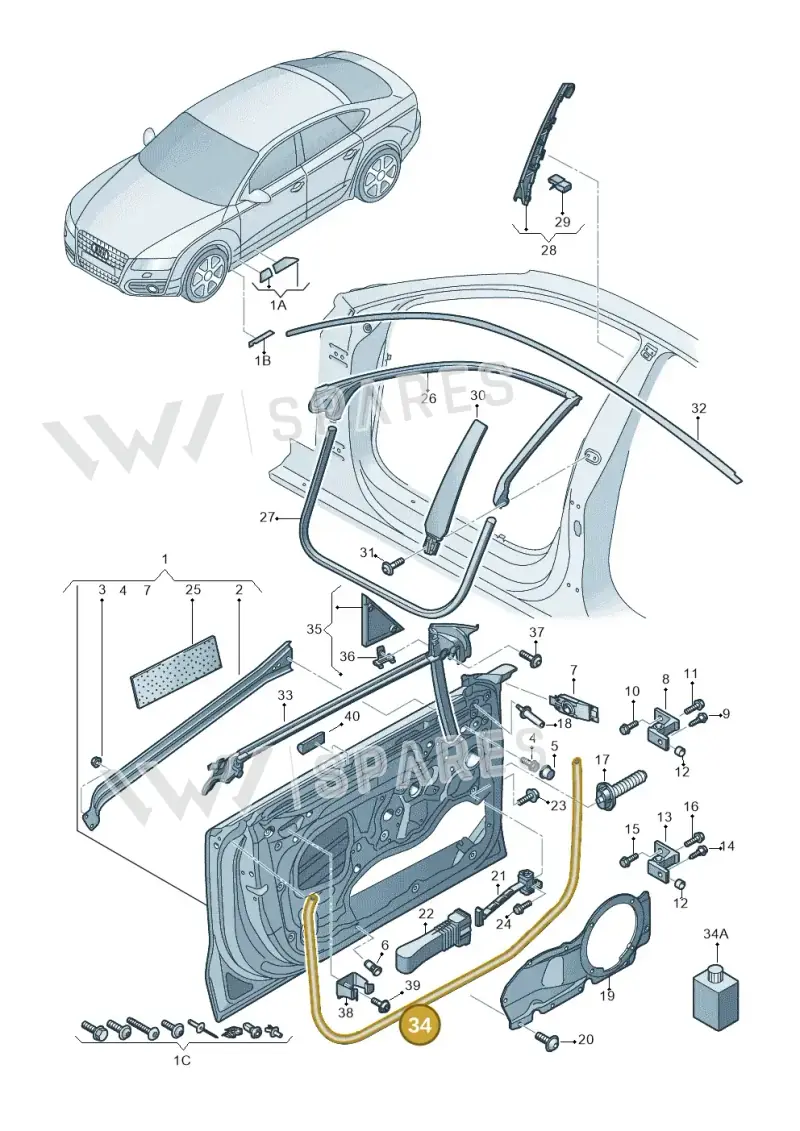4G8837911A — Audi A7 Sportback (2014-2018) diagram 711831100, position 34