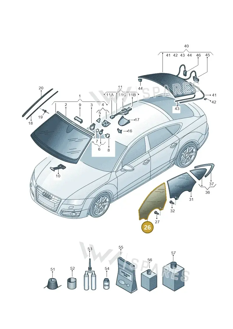 4G8845201B — Audi A7 Sportback (2014-2018) diagram 765845000, position 26