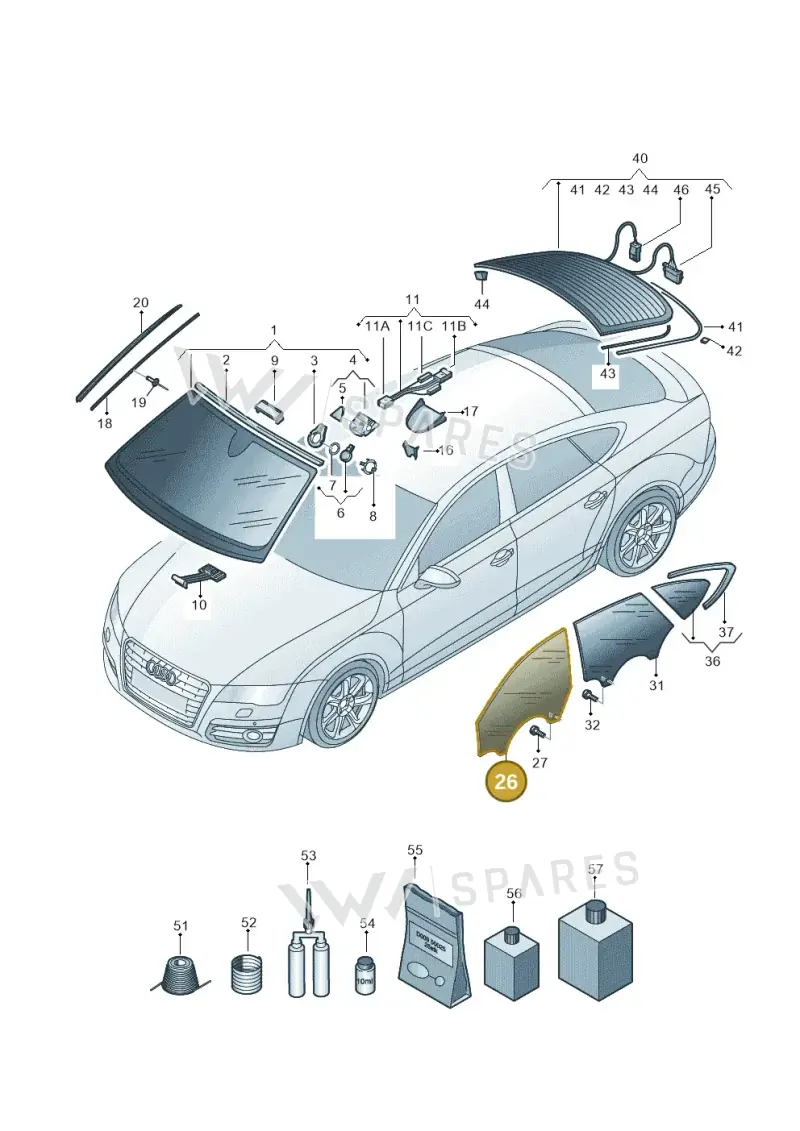 4G8845202B — Audi A7 Sportback (2014-2018) diagram 765845000, position 26