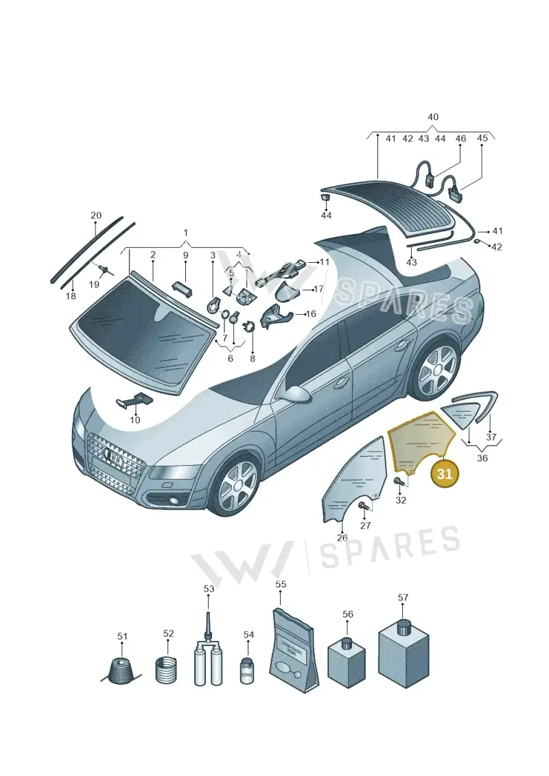 4G8845205B — Audi A7 Sportback (2010-2015) diagram 711845000, position 31