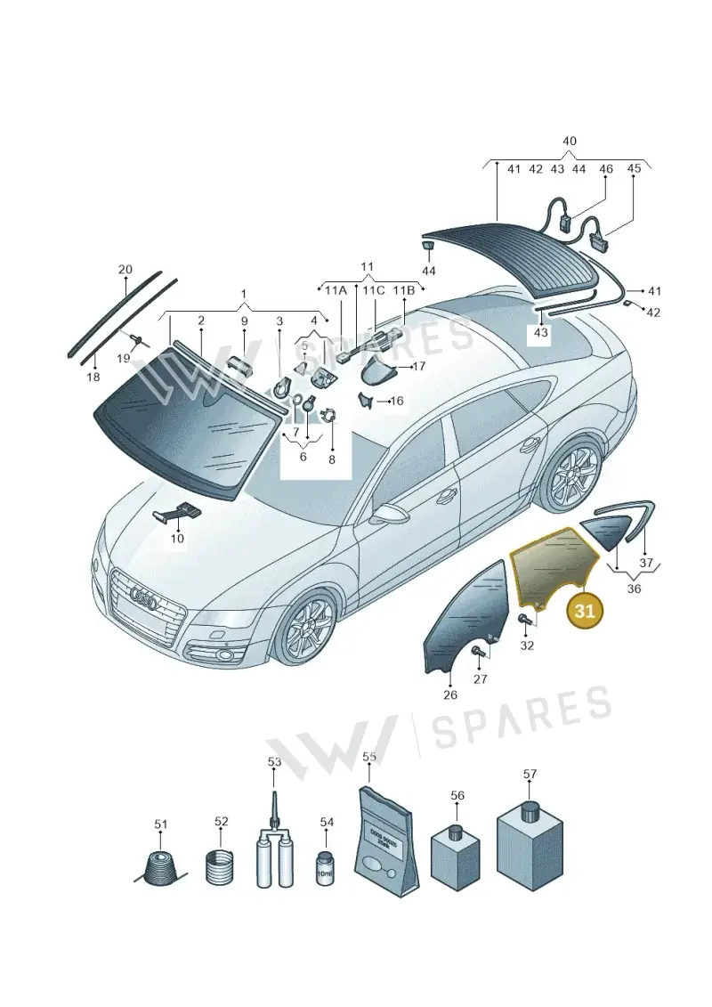 4G8845205B — Audi A7 Sportback (2014-2018) diagram 765845000, position 31