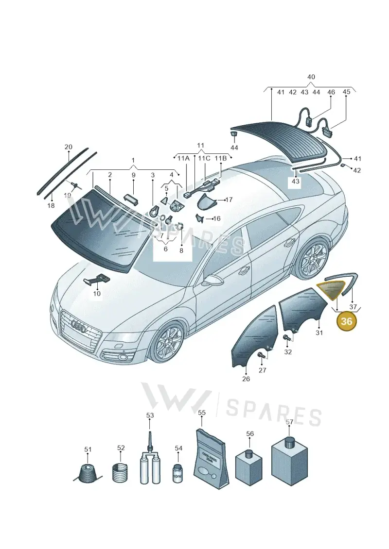 4G8845299AENVB — Audi A7 Sportback (2014-2018) diagram 765845000, position 36