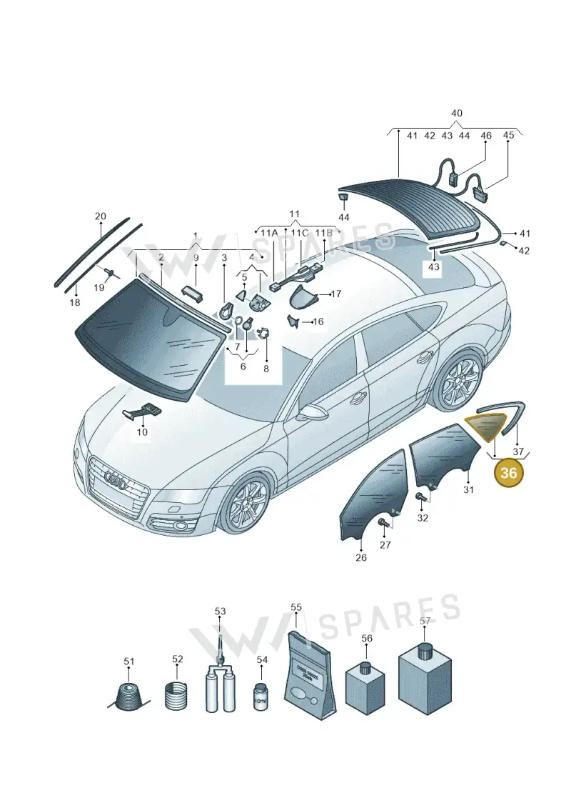 4G8845299PNVB — Audi RS7 Sportback (2013-2018) diagram 765845000, position 36