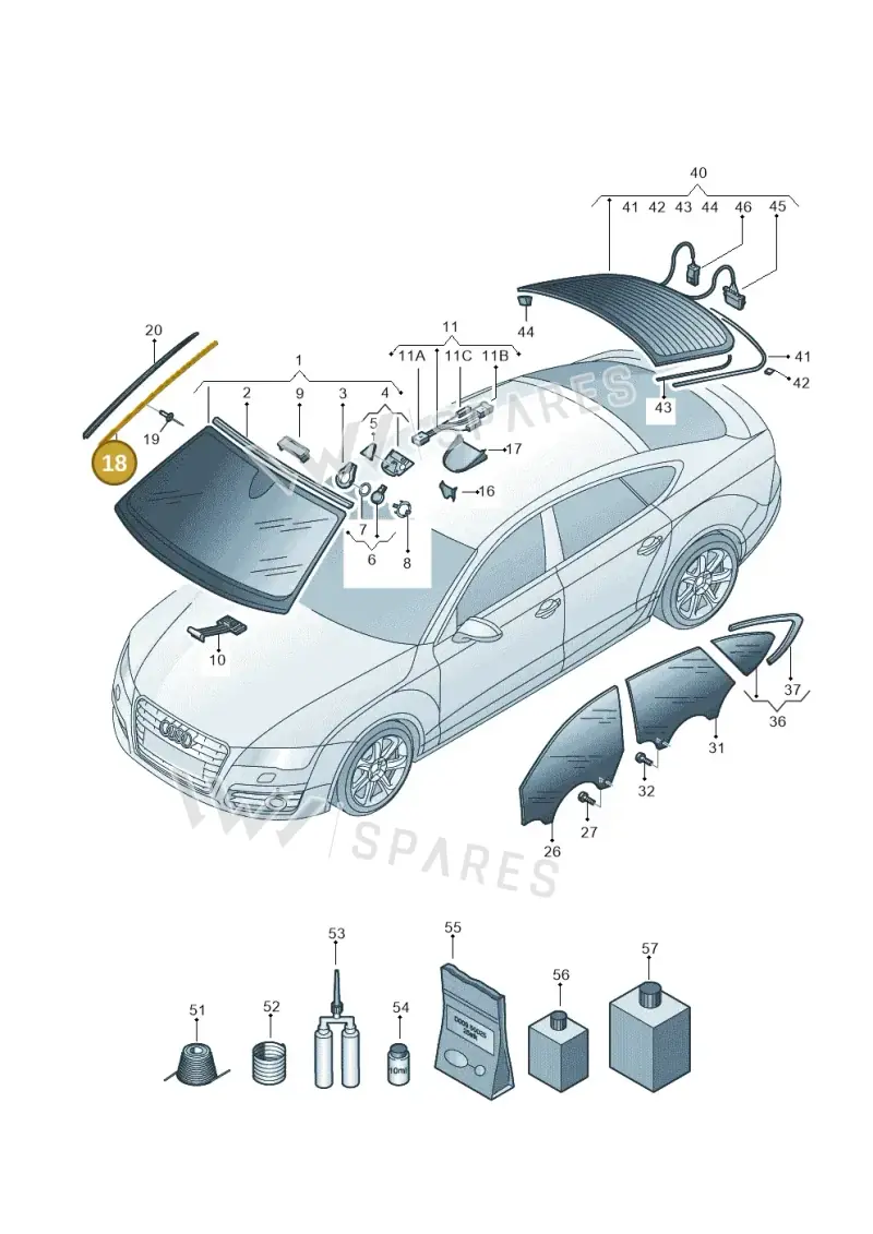 4G8845453 — Audi A7 Sportback (2014-2018) diagram 765845000, position 18