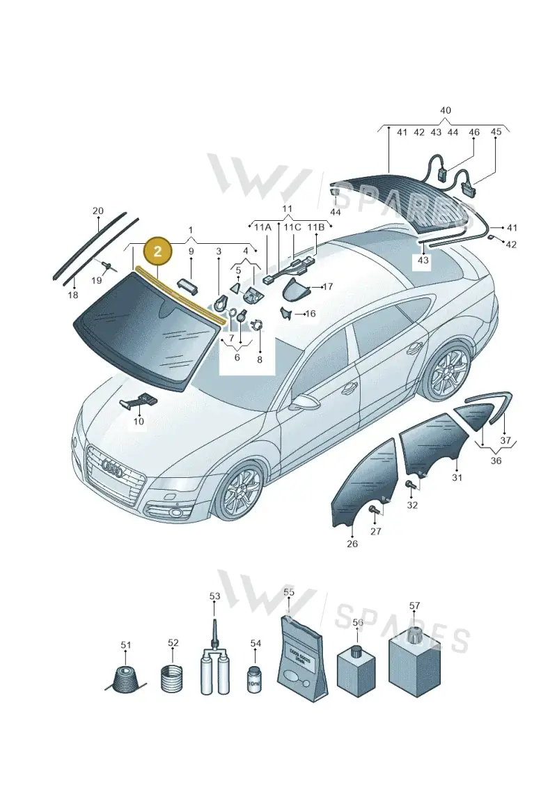 4G8853306 — Audi A7 Sportback (2014-2018) diagram 765845000, position 2