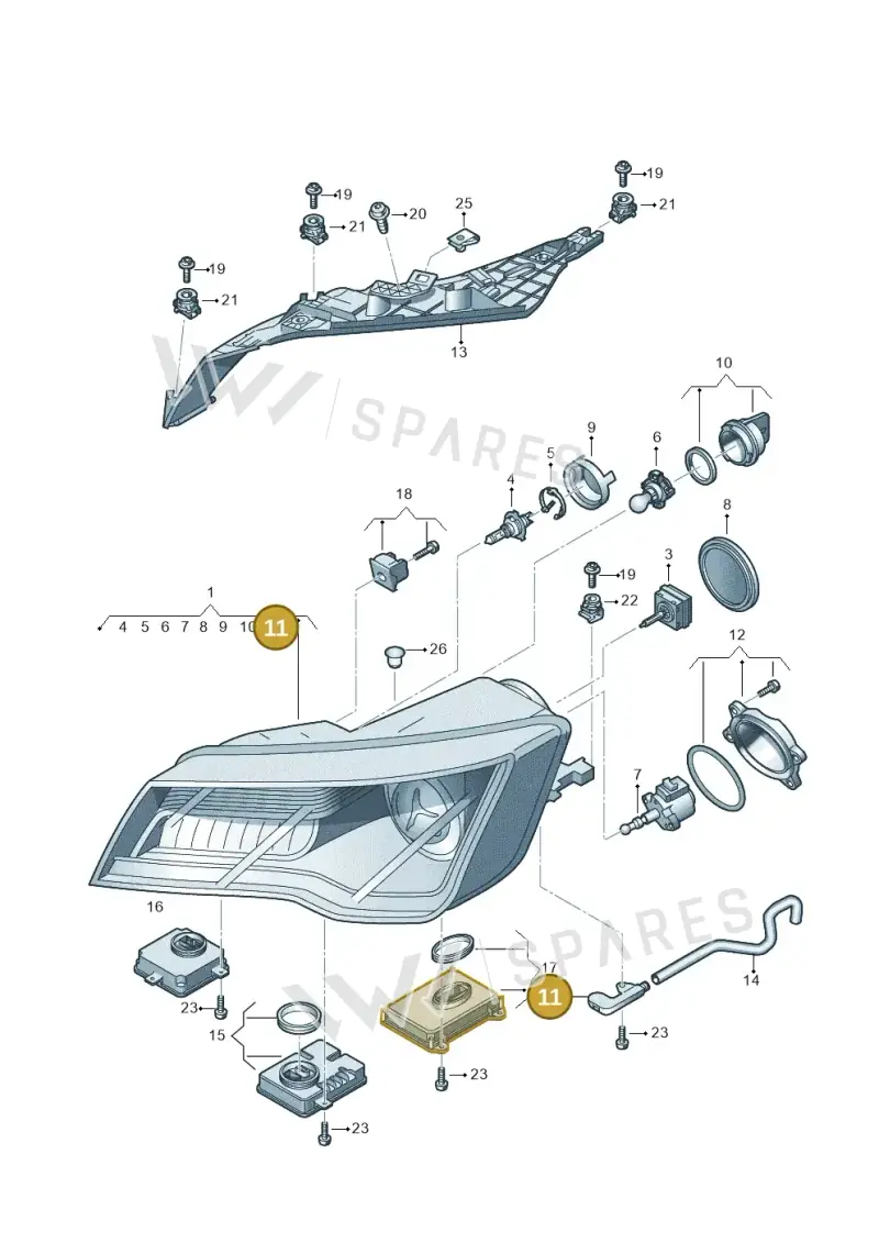 4G8941110 — Audi RS7 Sportback (2013-2018) diagram 711941050, position 11