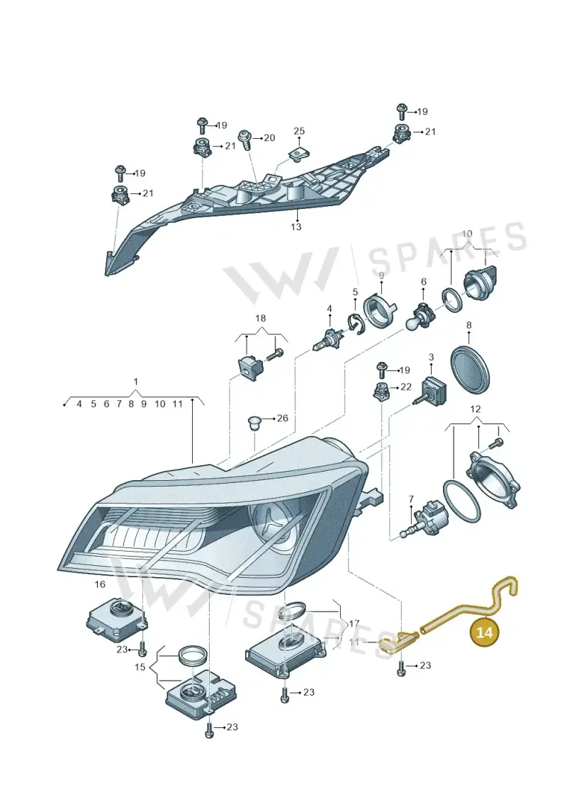4G8941717B — Audi RS7 Sportback (2013-2018) diagram 711941050, position 14