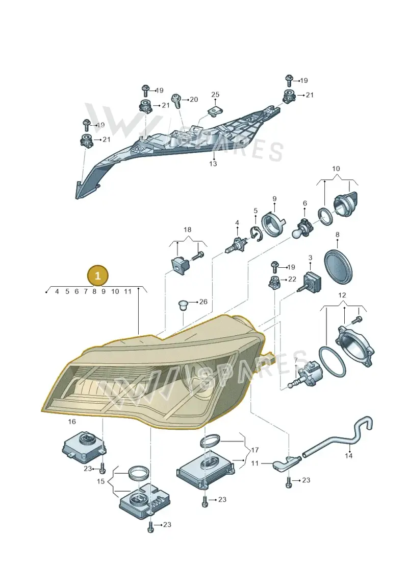 4G8941753 — Audi RS7 Sportback (2013-2018) diagram 711941050, position 1