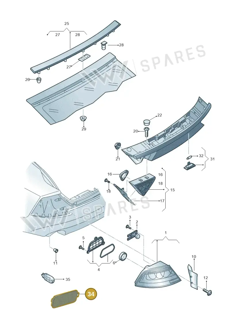 4G8945127 — Audi RS7 Sportback (2013-2018) diagram 711945000, position 34