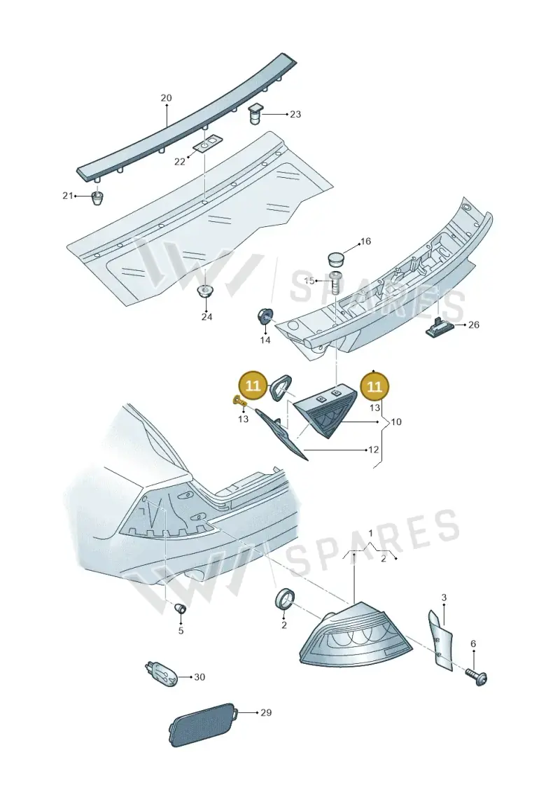 4G8945192B — Audi A7 Sportback (2014-2018) diagram 788945000, position 11