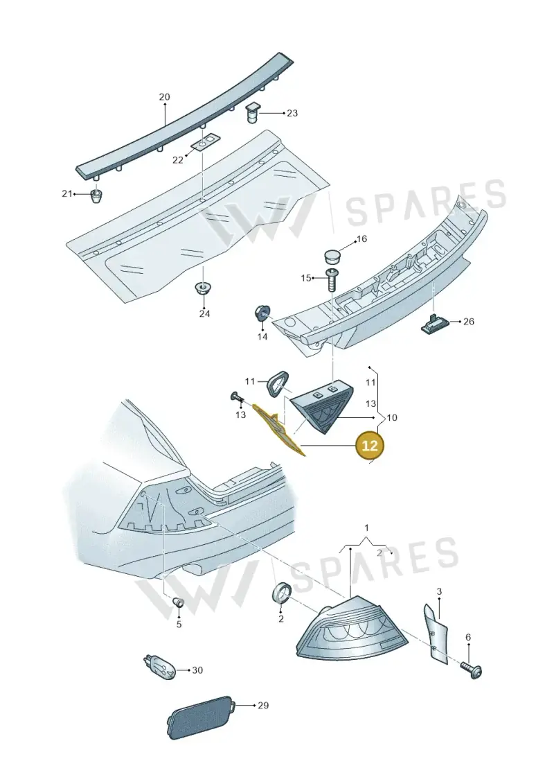 4G8945253C — Audi A7 Sportback (2014-2018) diagram 788945000, position 12