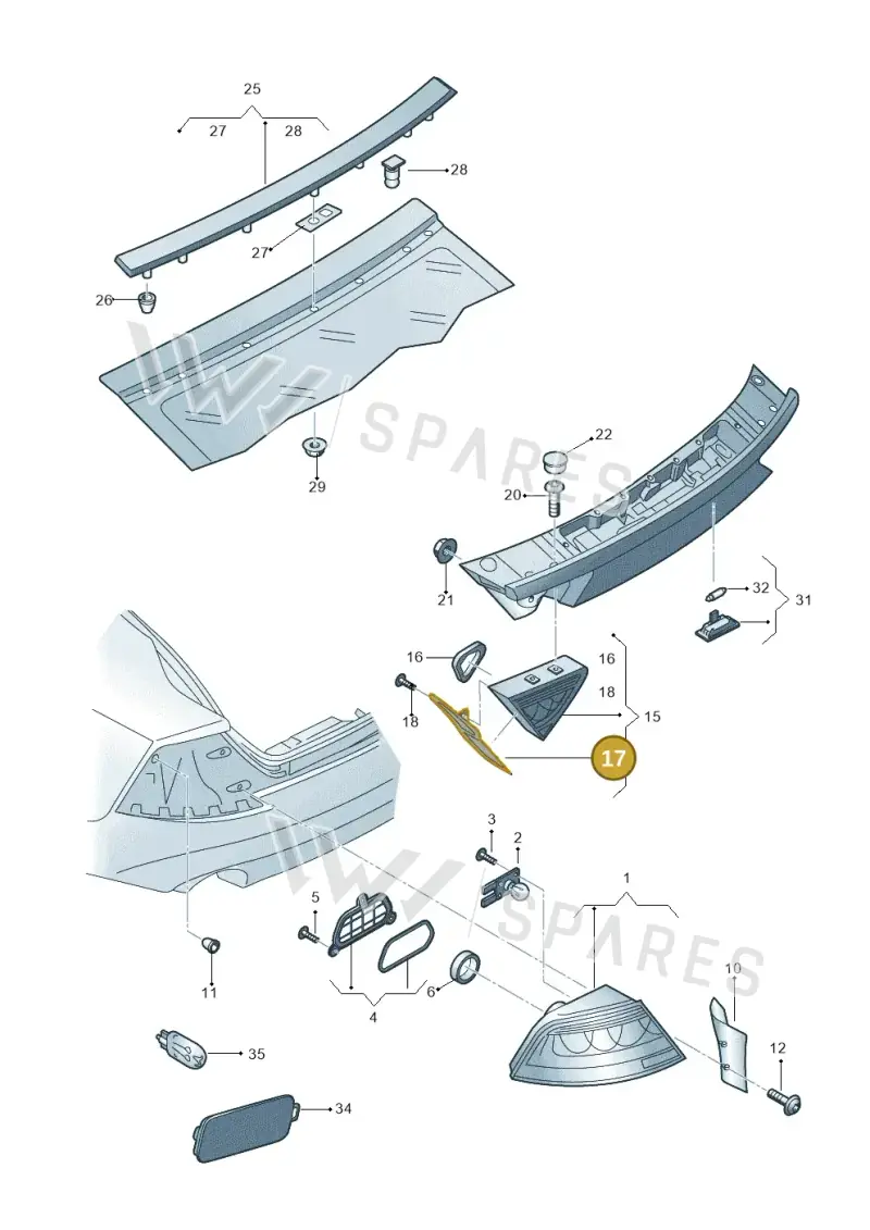 4G8945253 — Audi RS7 Sportback (2013-2018) diagram 711945000, position 17