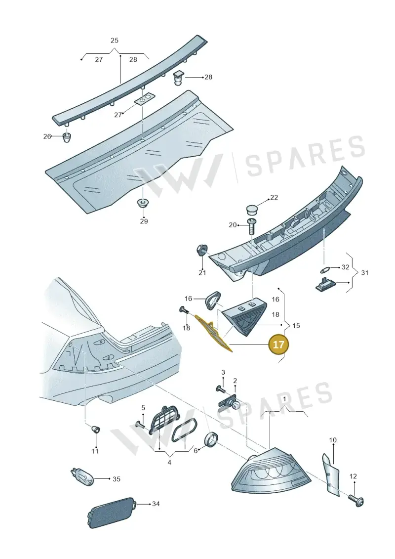 4G8945254 — Audi RS7 Sportback (2013-2018) diagram 711945000, position 17