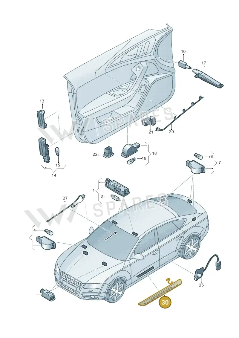 4G8947423C — Audi A7 Sportback (2014-2018) diagram 711947100, position 30